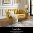 Posh Living Emaline Velvet Loveseat Yellow