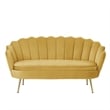 Posh Living Emaline Velvet Loveseat Yellow