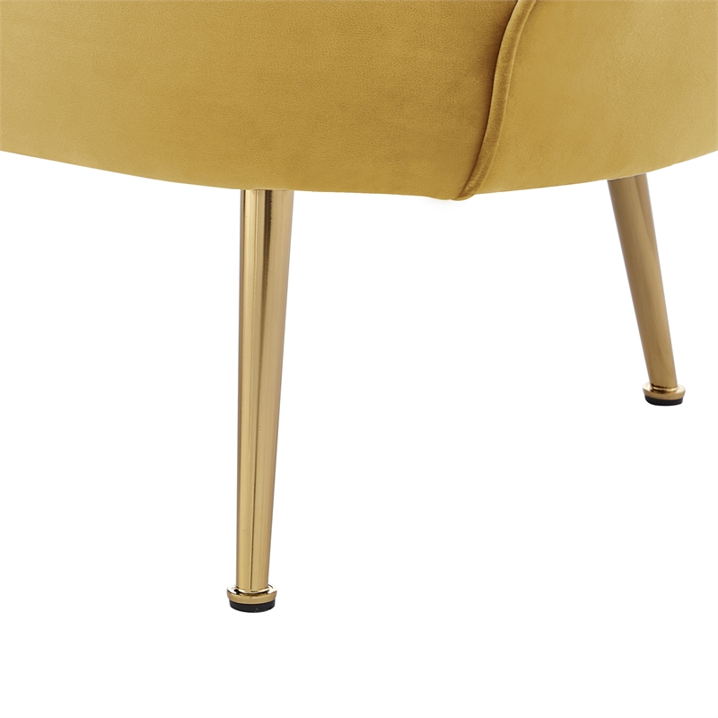 Posh Living Emaline Velvet Loveseat Yellow
