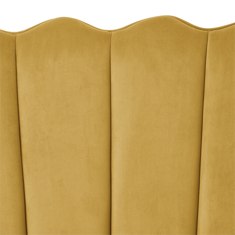 Posh Living Emaline Velvet Loveseat Yellow