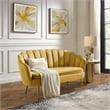 Posh Living Emaline Velvet Loveseat Yellow