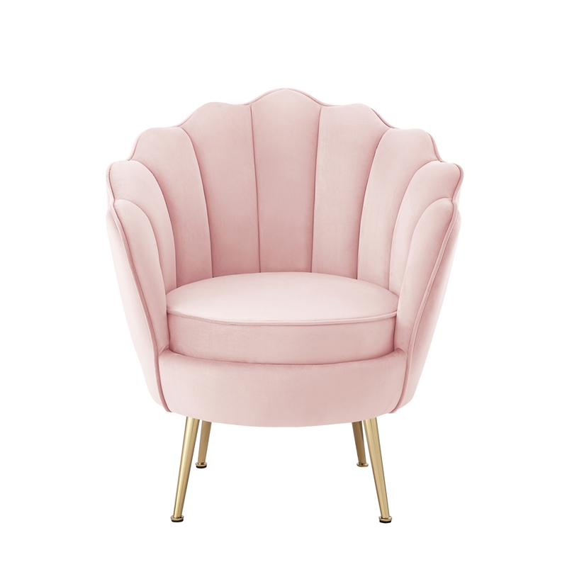 Posh Living Emaline Velvet Accent Chair Blush