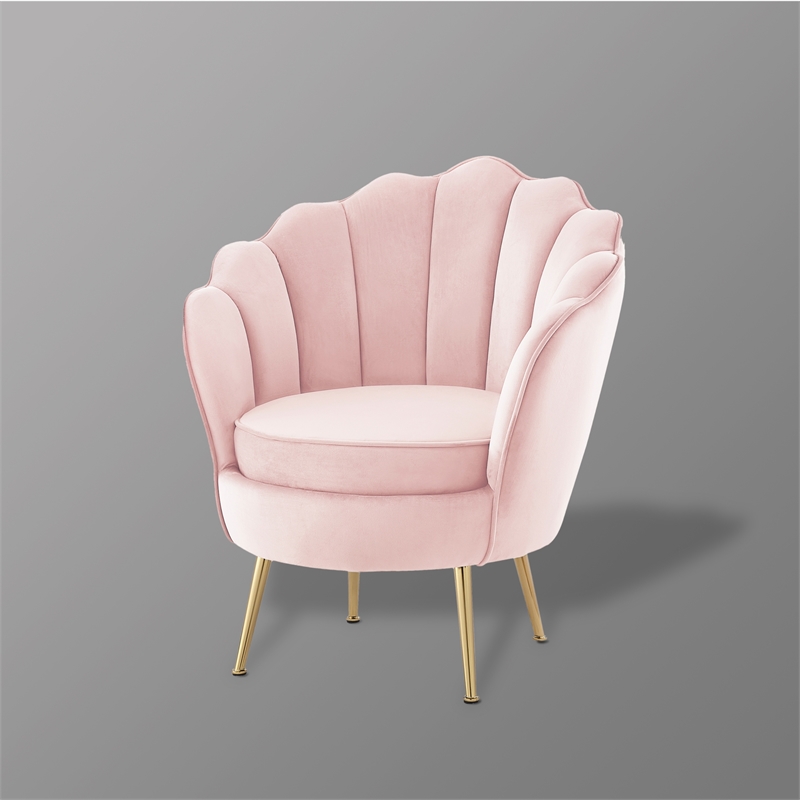 Posh Living Emaline Velvet Accent Chair Blush