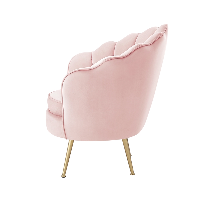 Posh Living Emaline Velvet Accent Chair Blush