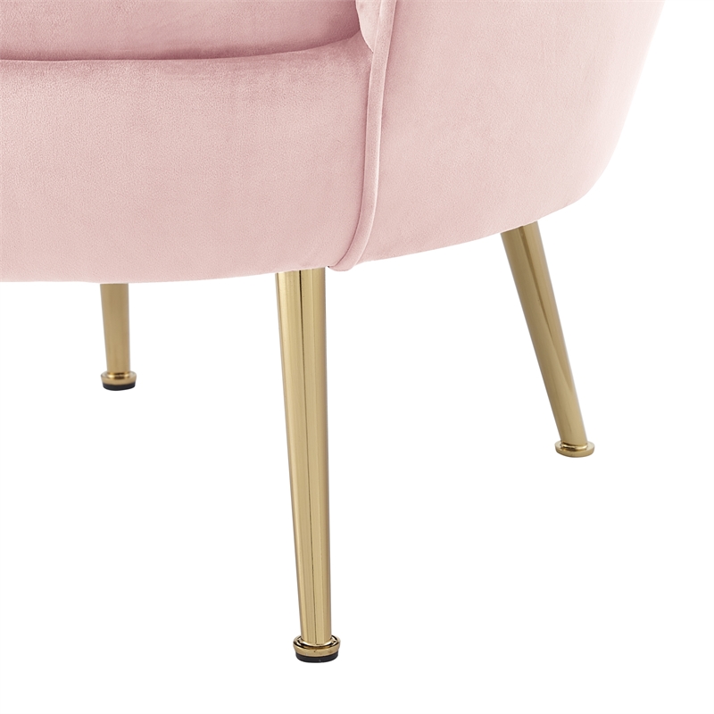 Posh Living Emaline Velvet Accent Chair Blush