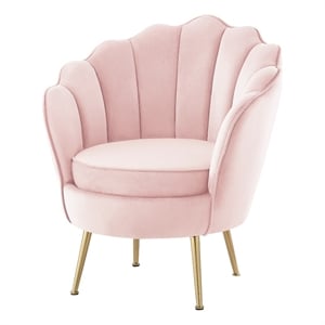 Posh Living Emaline Velvet Accent Chair Blush
