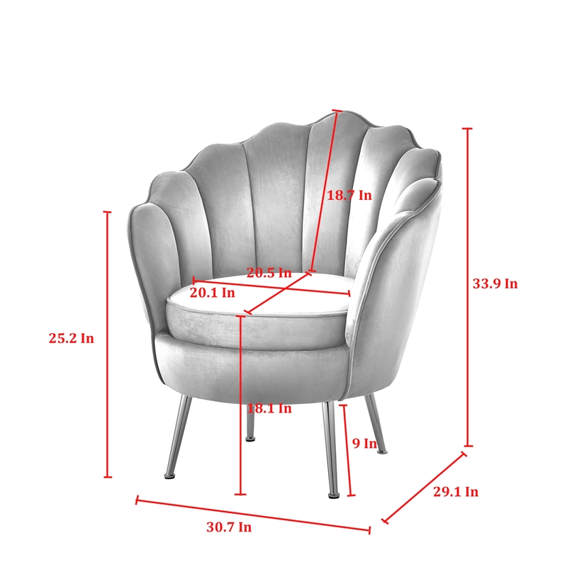 Posh Living Emaline Velvet Accent Chair Fuchsia