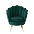 Posh Living Emaline Velvet Accent Chair Hunter Green