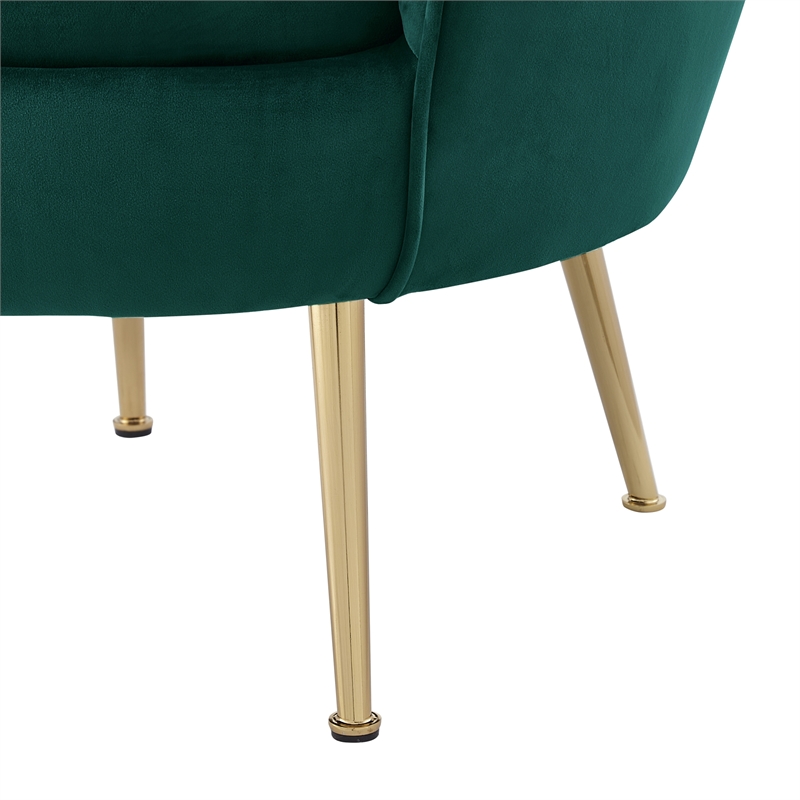Posh Living Emaline Velvet Accent Chair Hunter Green