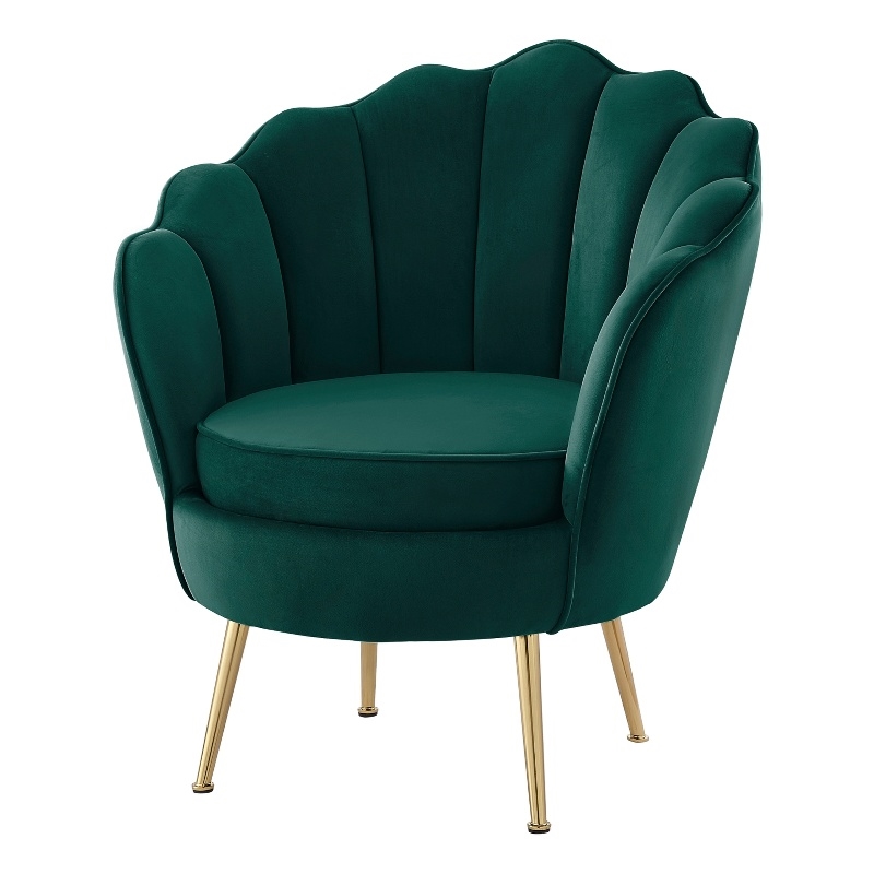 Posh Living Emaline Velvet Accent Chair Hunter Green