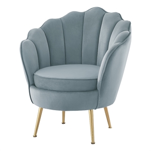 Posh Living Emaline Velvet Accent Chair Light Blue