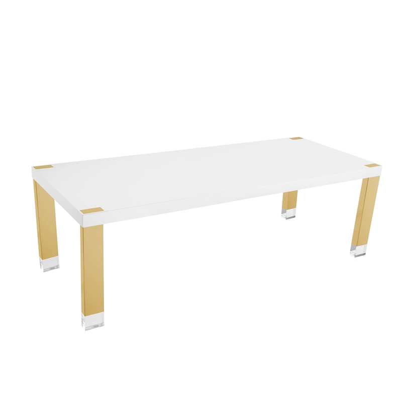 Posh Living Alaa  Dining Table White/Gold