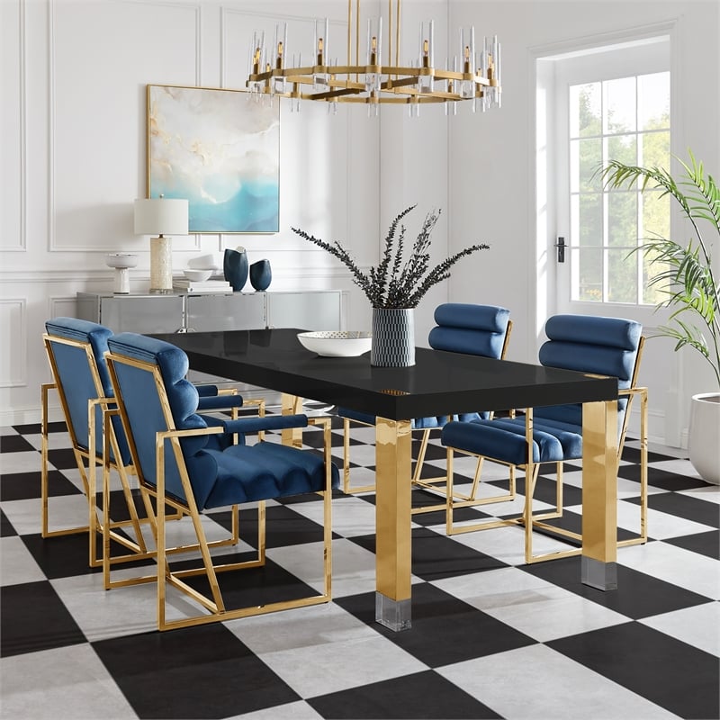 Posh Living Alaa  Dining Table Black/Gold