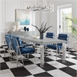 Posh Living Alaa  Dining Table Light Grey/Chrome