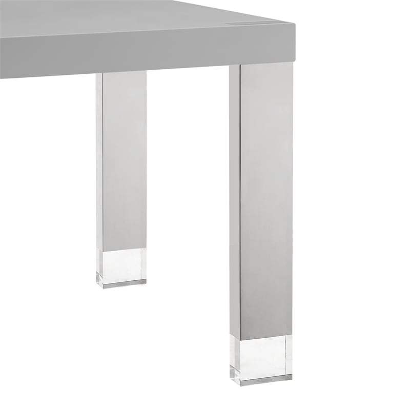 Posh Living Alaa  Dining Table Light Grey/Chrome