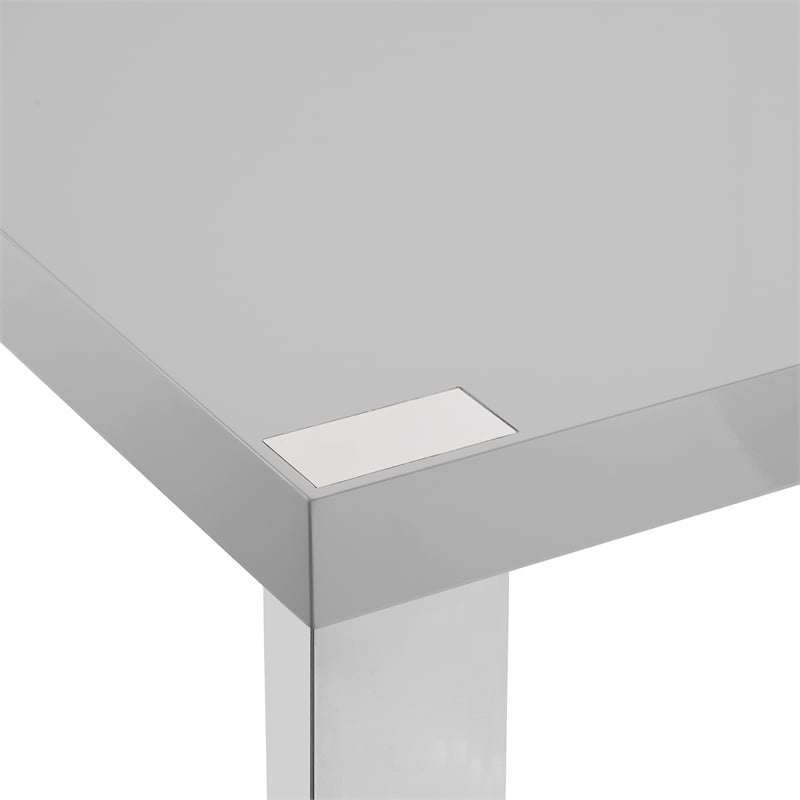 Posh Living Alaa  Dining Table Light Grey/Chrome