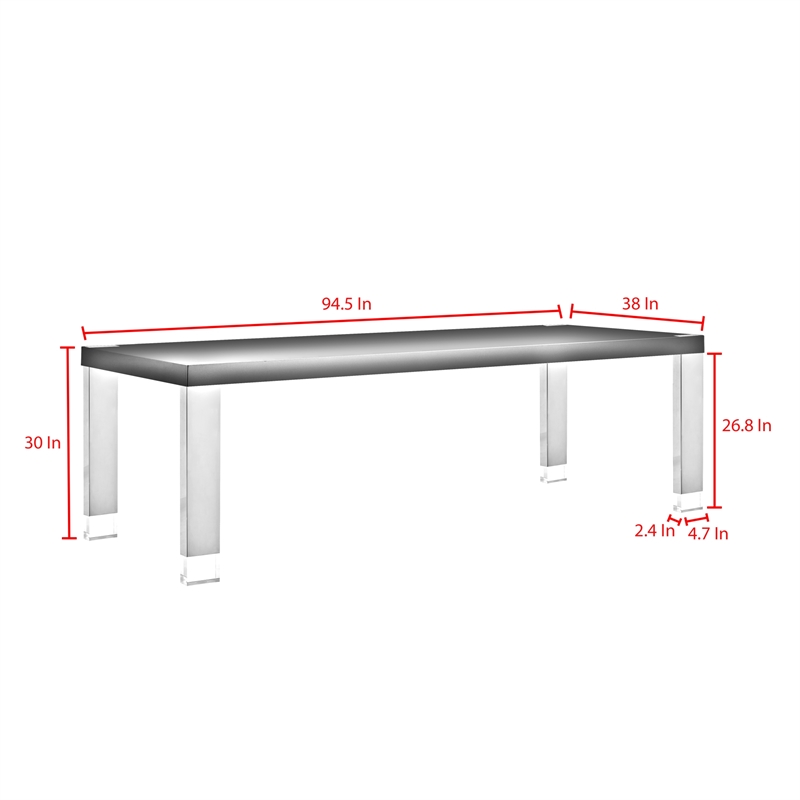 Posh Living Alaa  Dining Table Light Grey/Chrome