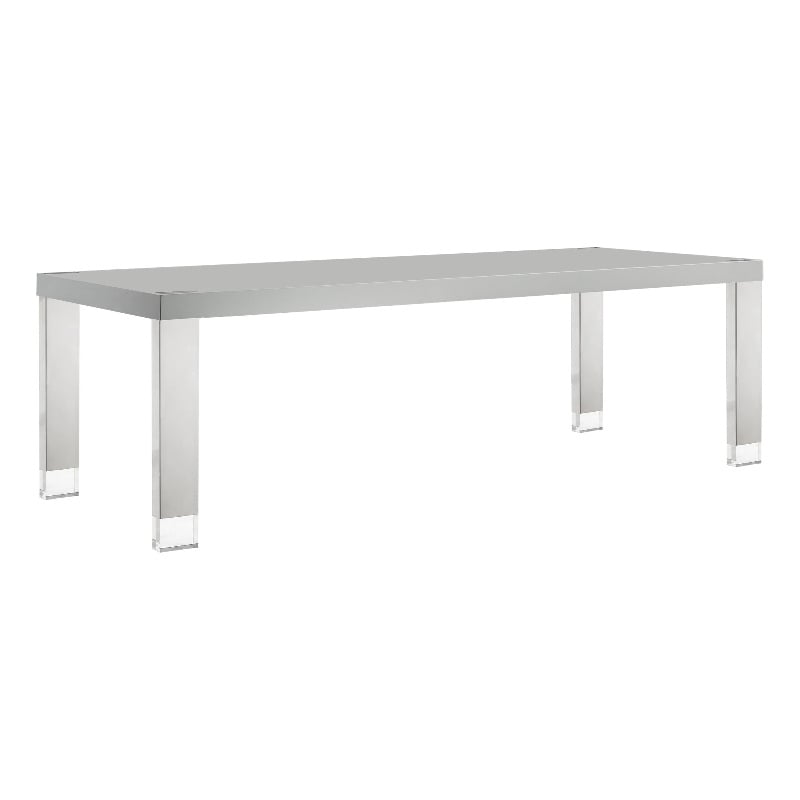 Posh Living Alaa  Dining Table Light Grey/Chrome