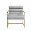 Posh Living Makynlee PU Leather Accent Chair Grey/Gold