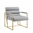 Posh Living Makynlee PU Leather Accent Chair Grey/Gold
