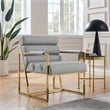 Posh Living Makynlee PU Leather Accent Chair Grey/Gold