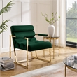 Posh Living Makynlee Velvet Accent Chair Hunter Green/Gold