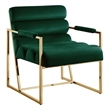 Posh Living Makynlee Velvet Accent Chair Hunter Green/Gold