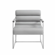 Posh Living Makynlee PU Leather Accent Chair Grey/Chrome