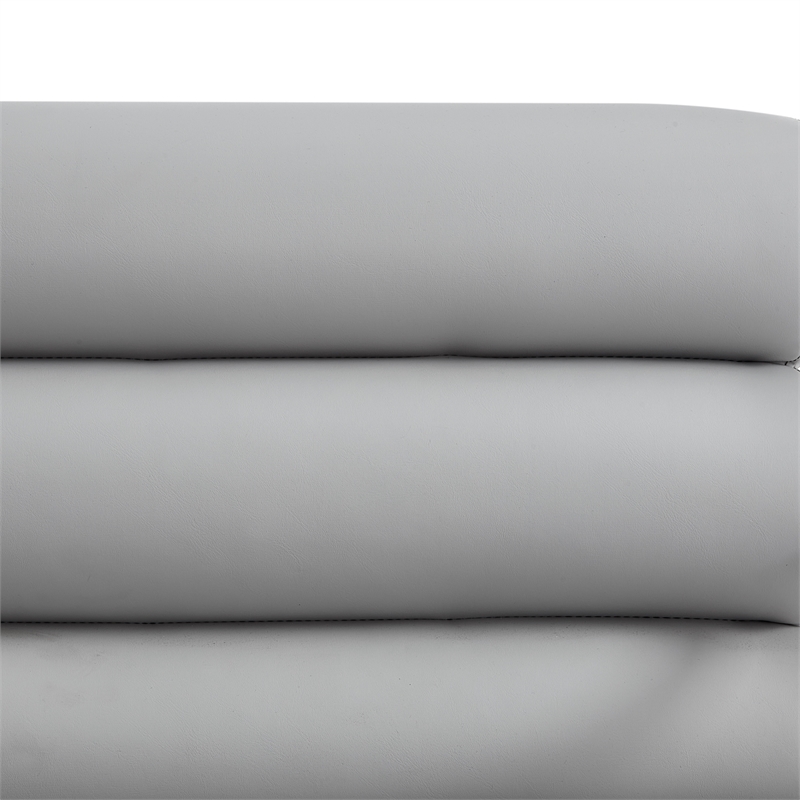 Posh Living Makynlee PU Leather Accent Chair Grey/Chrome