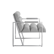 Posh Living Makynlee PU Leather Accent Chair Grey/Chrome