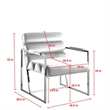 Posh Living Makynlee PU Leather Accent Chair Grey/Chrome