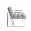 Posh Living Makynlee PU Leather Accent Chair Grey/Chrome