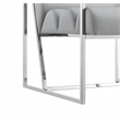 Posh Living Makynlee PU Leather Accent Chair Grey/Chrome