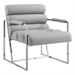 Posh Living Makynlee PU Leather Accent Chair Grey/Chrome