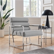 Posh Living Makynlee PU Leather Accent Chair Grey/Chrome