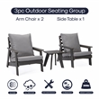 Posh Living Safia  Outdoor 3pc Seating Group Dark Grey