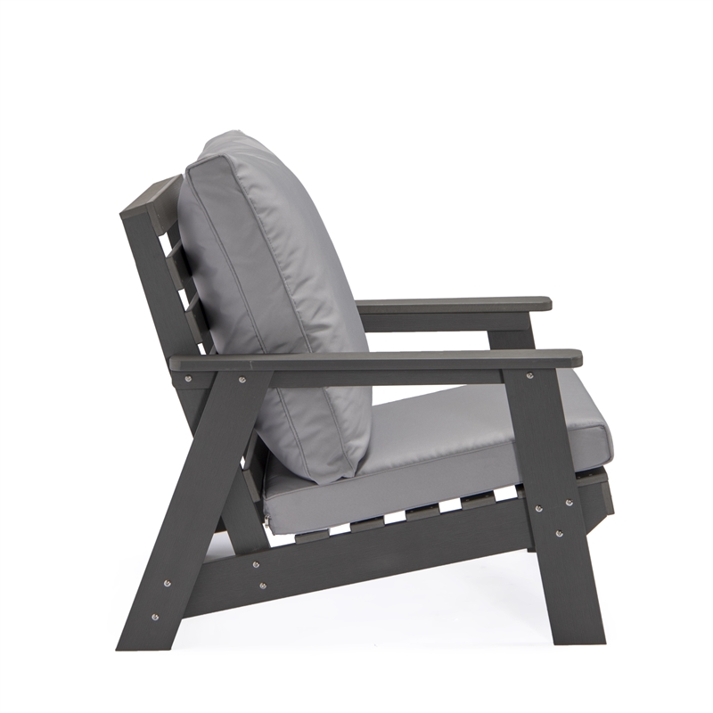Posh Living Safia  Outdoor 3pc Seating Group Dark Grey