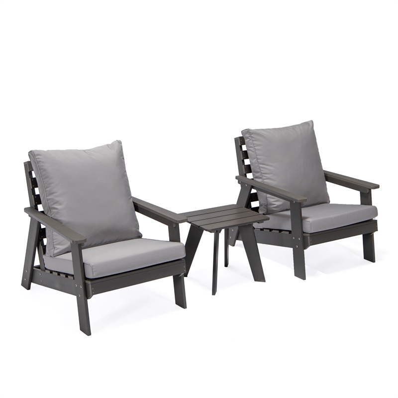 Posh Living Safia  Outdoor 3pc Seating Group Dark Grey
