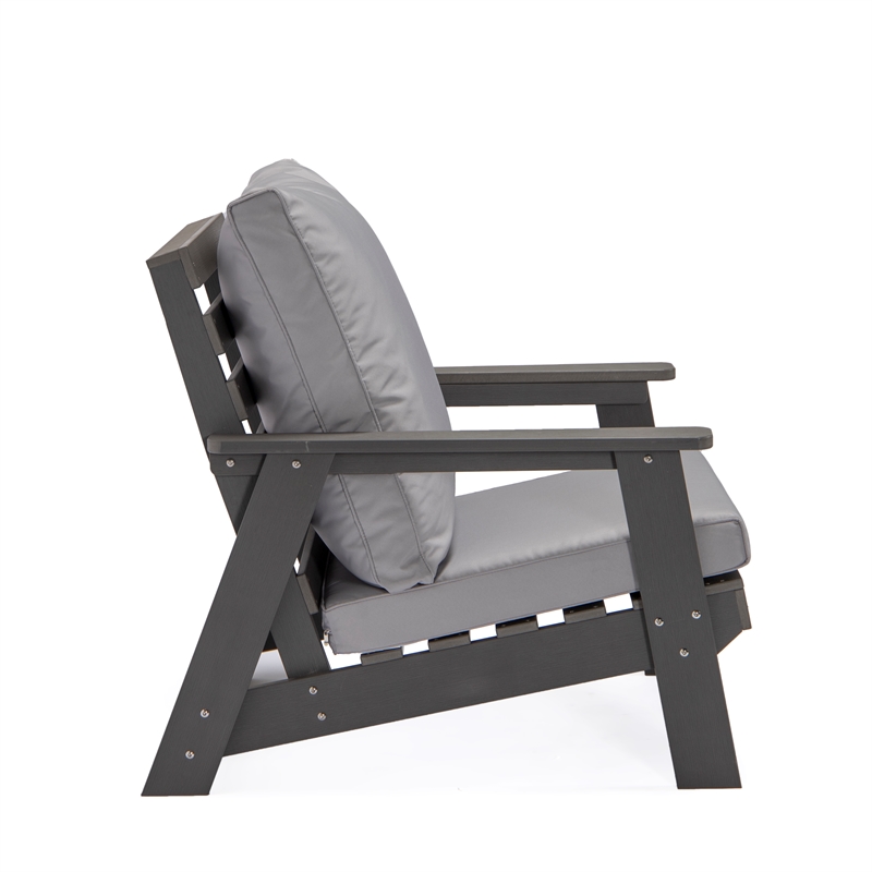 Posh Living Safia  Outdoor 3pc Seating Group Dark Grey