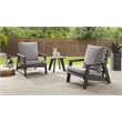 Posh Living Safia  Outdoor 3pc Seating Group Dark Grey