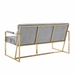 Posh Living Makynlee Velvet Settee Loveseat Grey/Gold