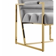 Posh Living Makynlee Velvet Settee Loveseat Grey/Gold