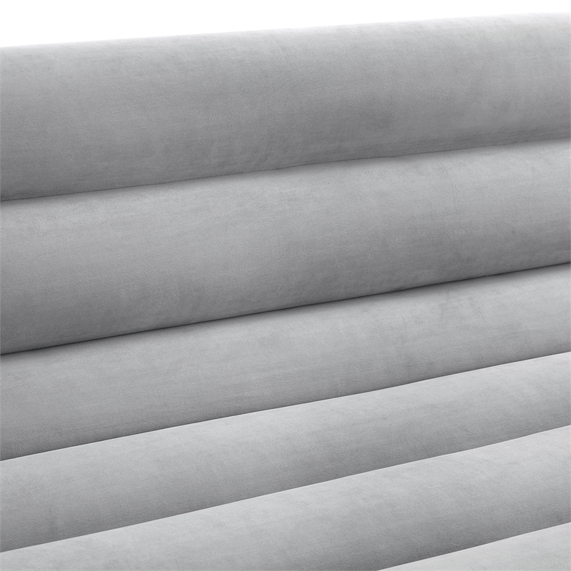 Posh Living Makynlee Velvet Settee Loveseat Grey/Gold