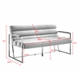 Posh Living Makynlee Velvet Settee Loveseat Grey/Gold