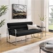 Posh Living Makynlee Velvet Settee Loveseat Black/Chrome