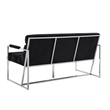 Posh Living Makynlee Velvet Settee Loveseat Black/Chrome