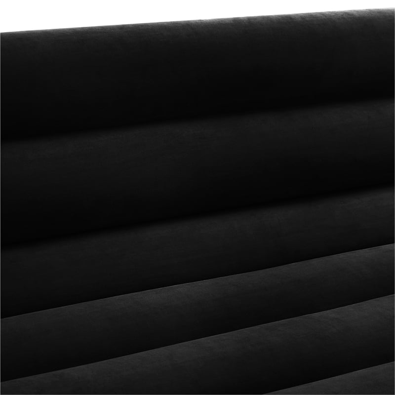 Posh Living Makynlee Velvet Settee Loveseat Black/Chrome