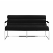 Posh Living Makynlee Velvet Settee Loveseat Black/Chrome