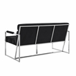 Posh Living Makynlee Velvet Settee Loveseat Black/Chrome