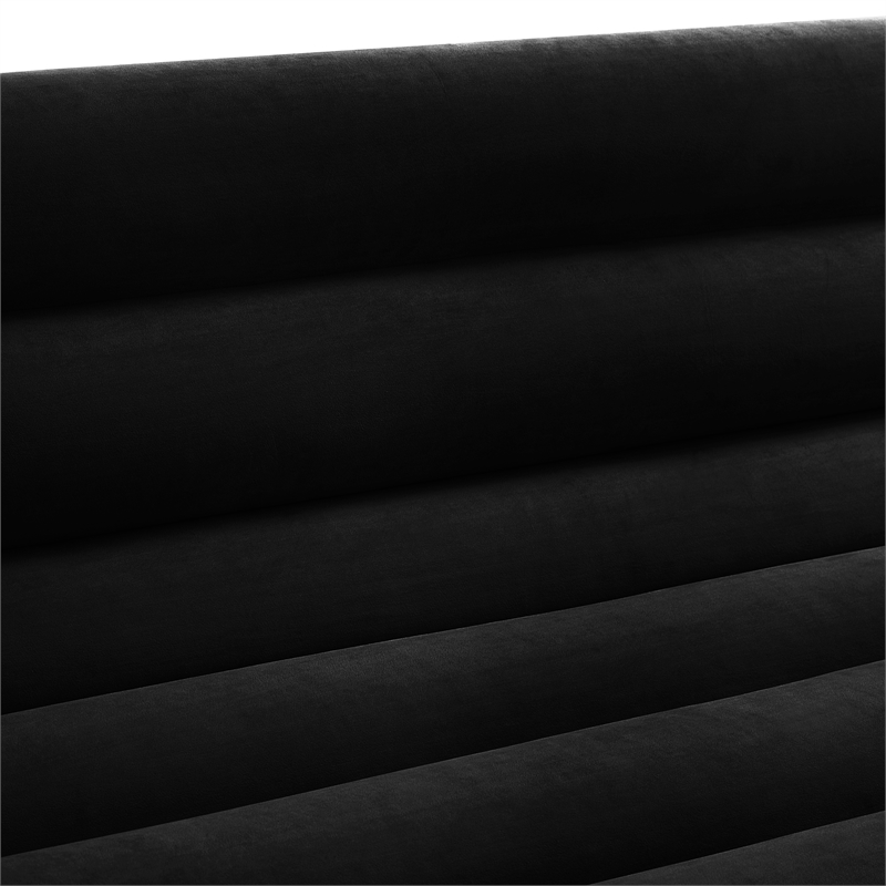 Posh Living Makynlee Velvet Settee Loveseat Black/Chrome